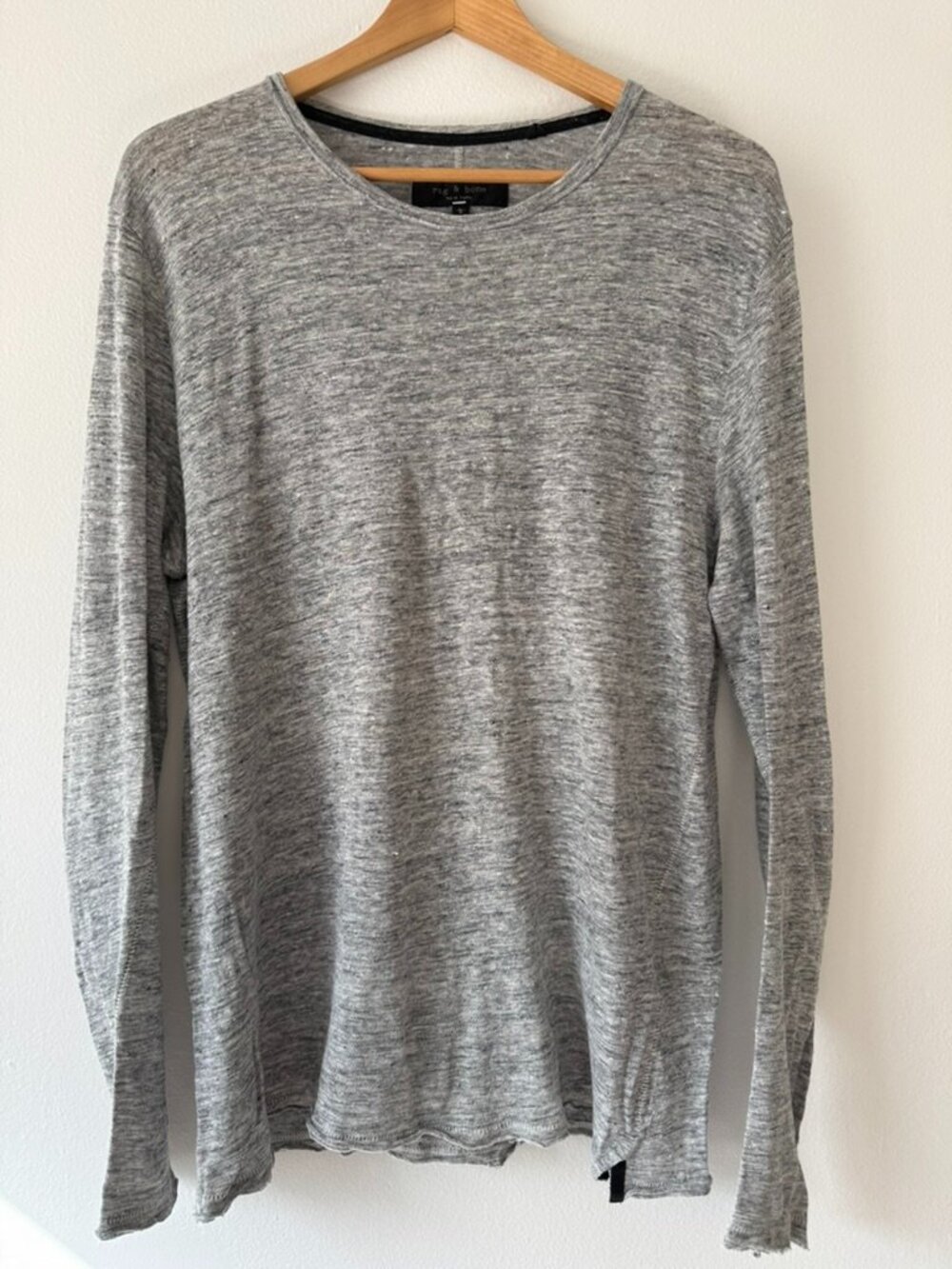 Rag & Bone Gray Long-Sleeve Tee Large